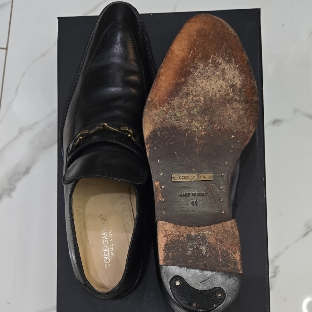Dolce & Gabbana Black Leather Men's Shoes